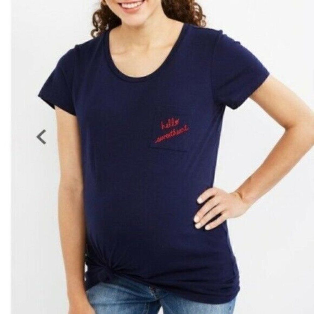 Motherhood Maternity Hello Sweetheart T-Shirt NWOT - Picture 2 of 9